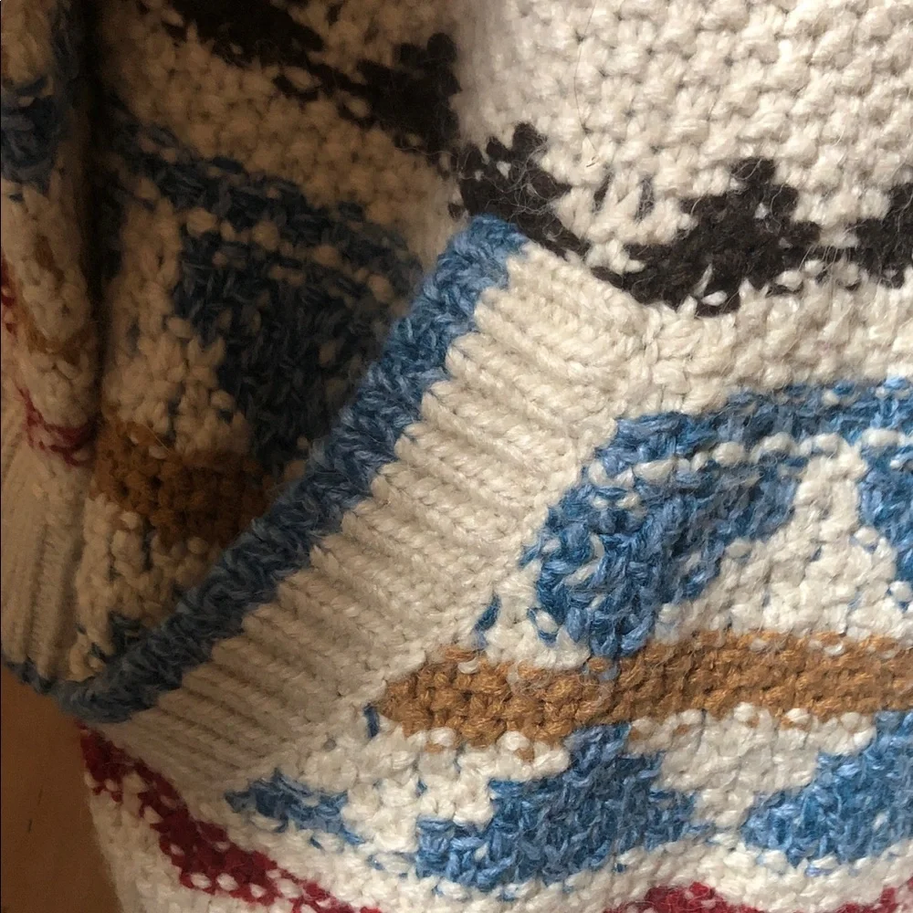 Sundance Anoki Blue and Cream Patterned Cardigan new Xl - Picture 7 of 9